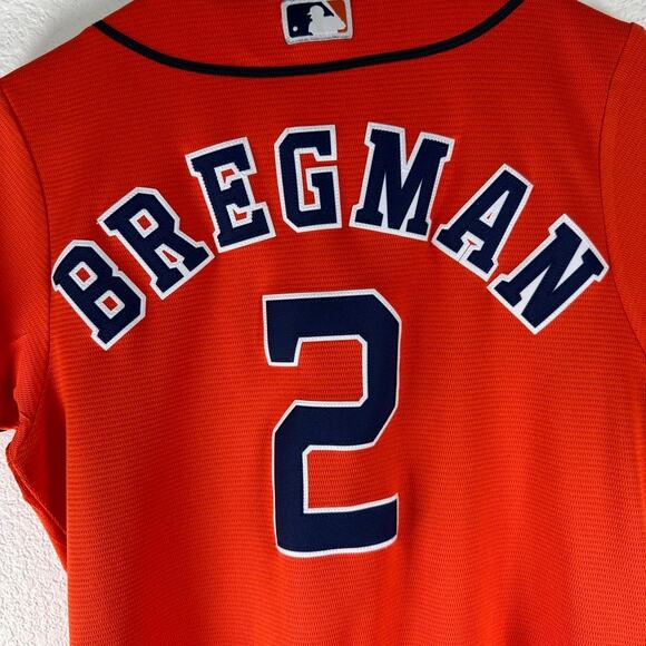 Houston Astros Alex Bregman #2 Majestic CoolBase Orange Jersey Adult Small - Picture 3 of 6